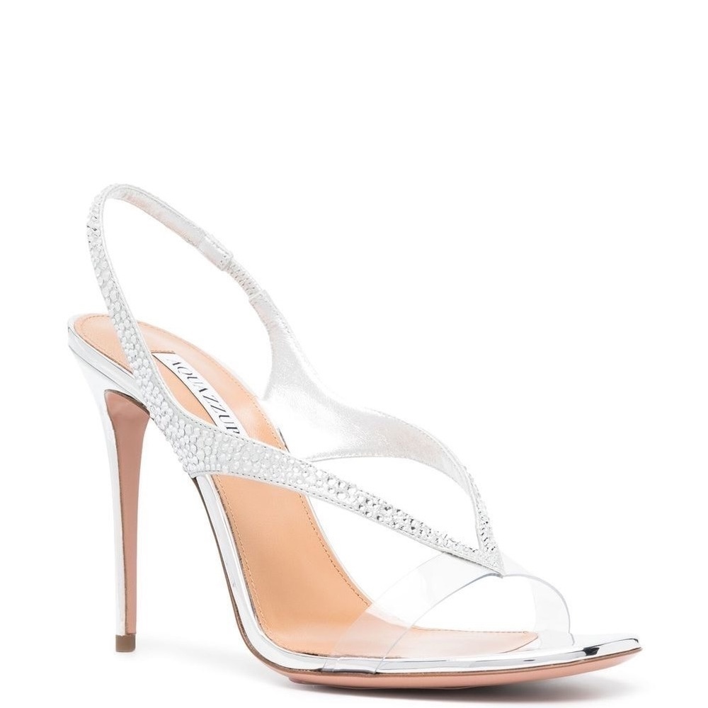 Aquazzura
Izzy 105mm crystal-embellished slingack sandals